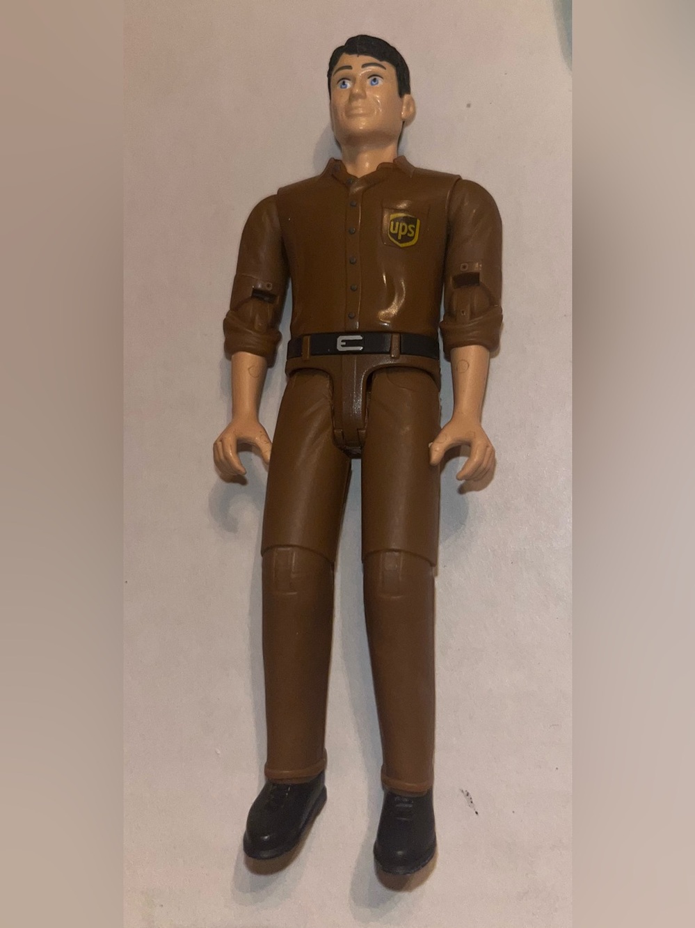 Bruder 4” UPS Driver Action Figure Bworld Poseable Brown Uniform